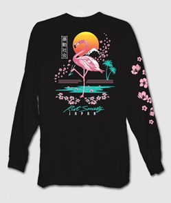 FLAMINGO BLOSSOM MENS LONG SLEEVE T-SHIRT - tshirt-flamingo