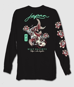 JAPAN KOI TATTOO MENS LONG SLEEVE T-SHIRT - tshirt-koi